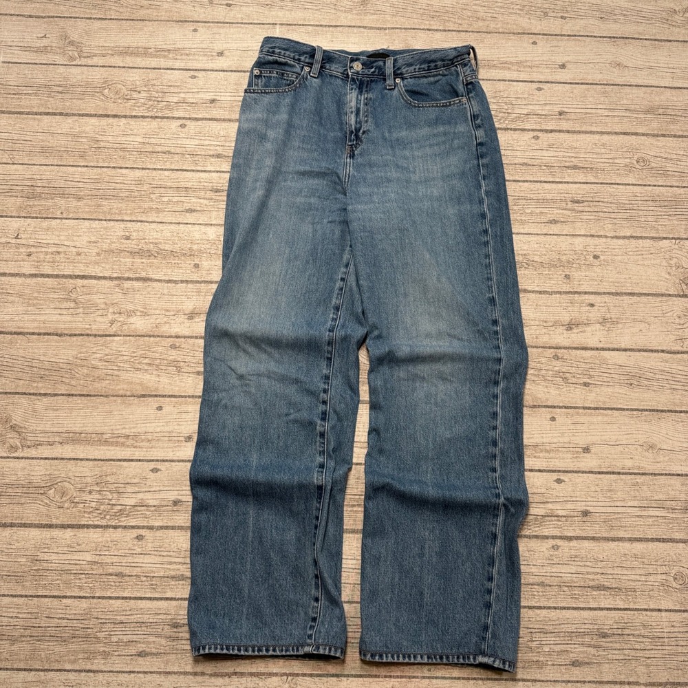 Uniqlo Jeans Women's 30 Blue Denim High Rise Relaxed Fit Medium Wash Streetwear